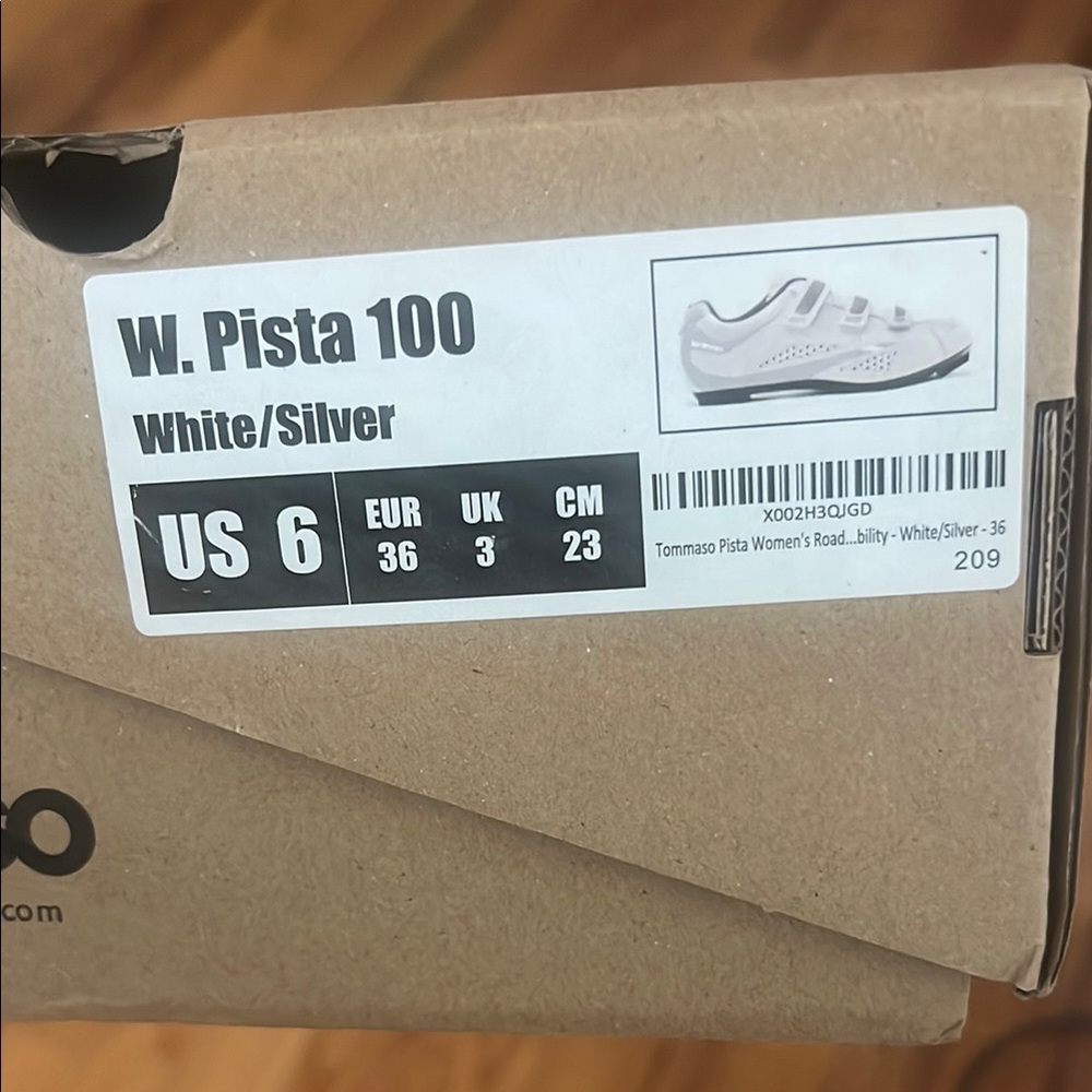 Tommaso Pista Women's Road Cycling Shoes - White/Silver